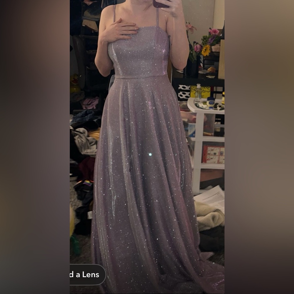 Macy's Junior Sleeveless Glitter Ball Gown Lavender/Purple